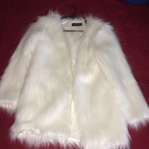 White fur coat